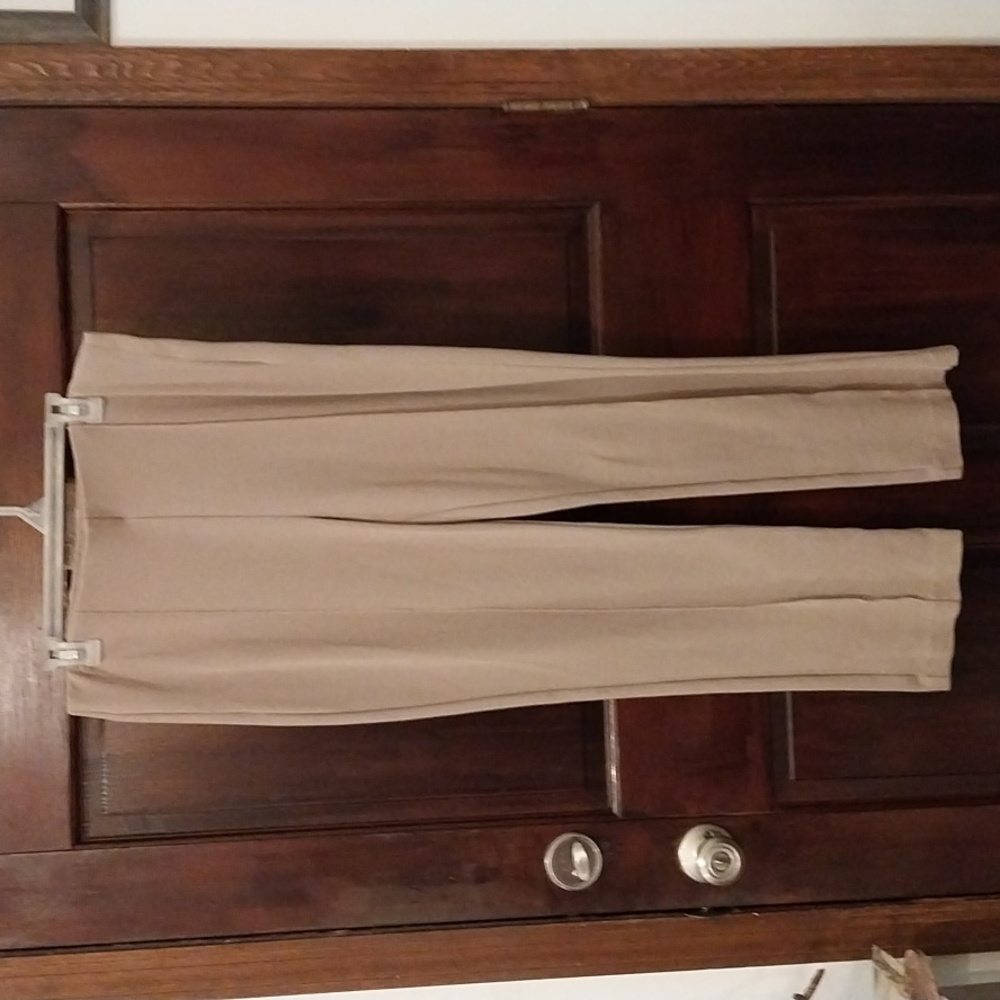 CHICOS TAN DRESS SLACKS W/SEAM DOWN CENTER OF LEG, SZ 2.5 IN CHICOS SIZING